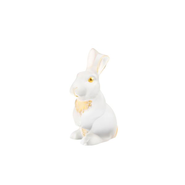 Toulouse Rabbit Sculpture - Cristallo Bianco Oro 