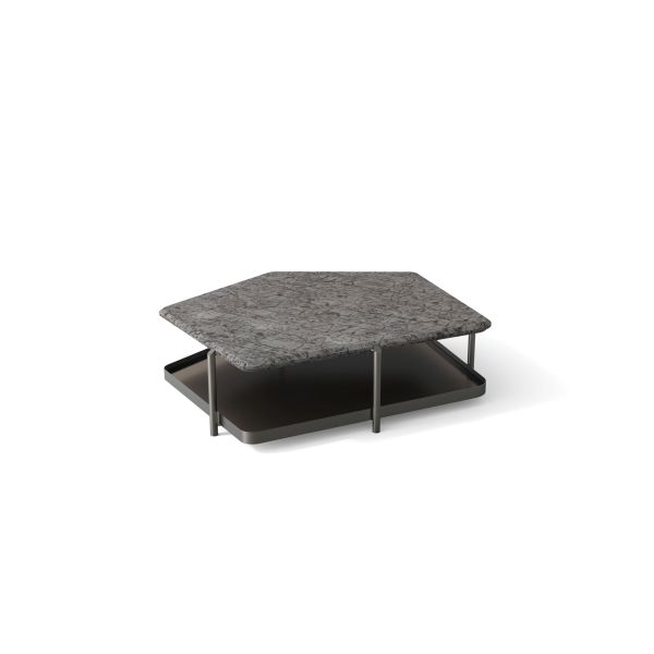 SKYLINE tavolino pentagonale, top marmo