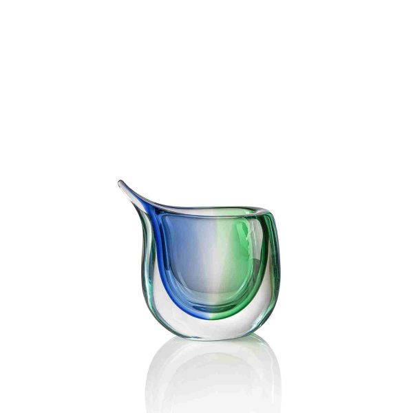 Vaso Sommerso Di Cristallo Verde Blu