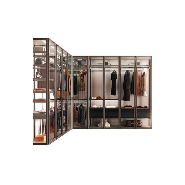 La cabina armadio Palo Alto, disegnata da Gianni Borgonovo per MisuraEmme, unisce linearità estetica e funzionalità, rappresentando il progetto completo per la zona notte. 