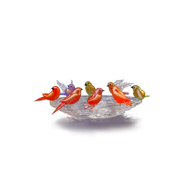 Animali Voliera multicolor in vetro di Murano